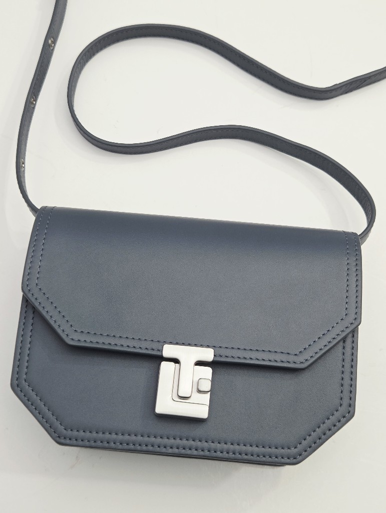 Excellent Le Tanneur Rose Crossbody Bag - Clay Blue Smooth Leather — image 2 of 8